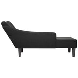 vidaXL Chaise longue met rechterarmleuning stof lichtgrijs