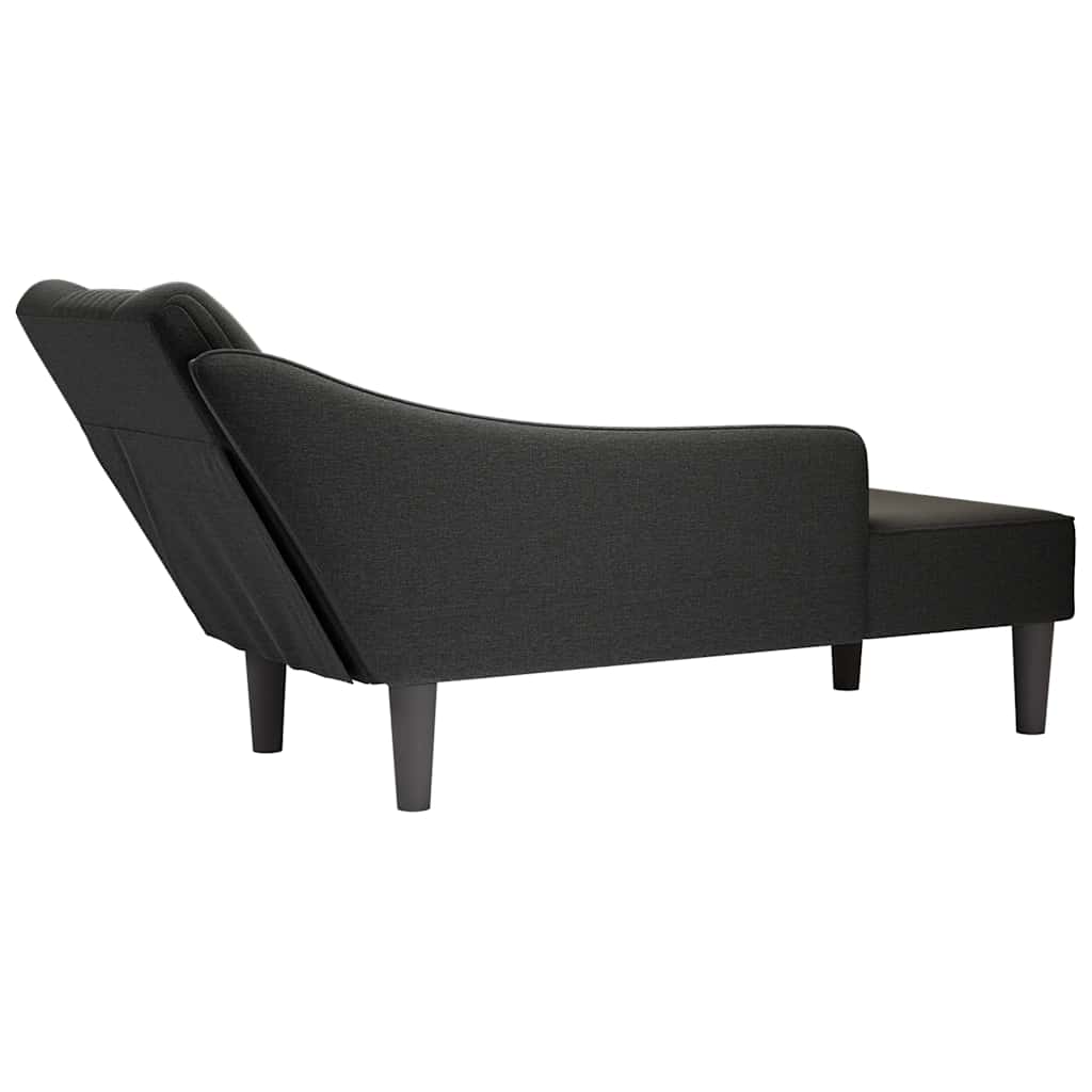 vidaXL Chaise longue met rechterarmleuning stof lichtgrijs