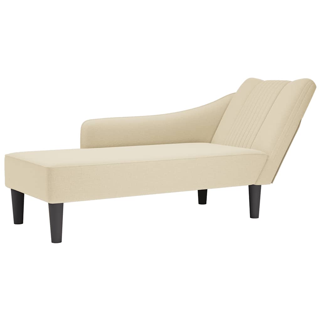 vidaXL Chaise longue met rechterarmleuning stof lichtgrijs