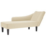 vidaXL Chaise longue met rechterarmleuning stof lichtgrijs