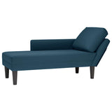 vidaXL Chaise longue met kussen en rechterarmleuning fluweel blauw