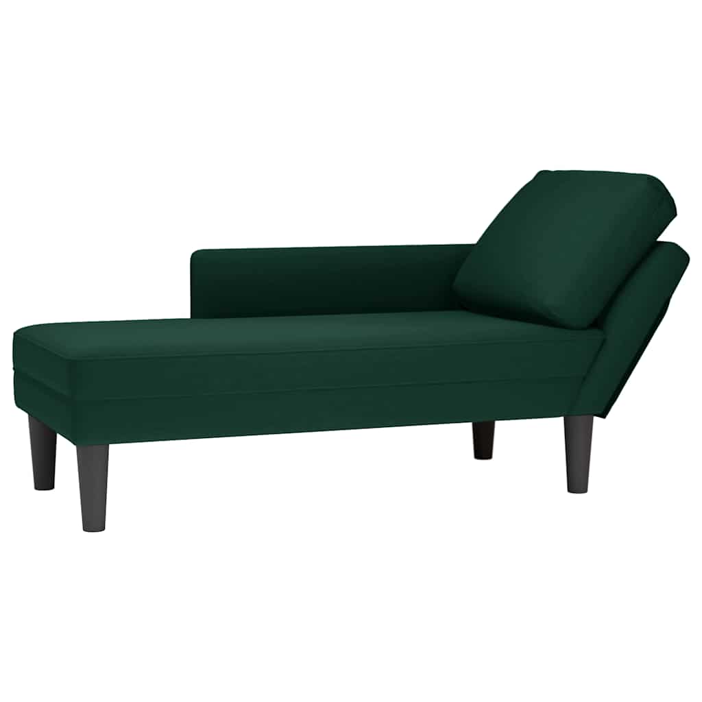vidaXL Chaise longue met kussen en rechterarmleuning fluweel blauw