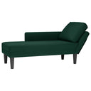 vidaXL Chaise longue met kussen en rechterarmleuning fluweel blauw