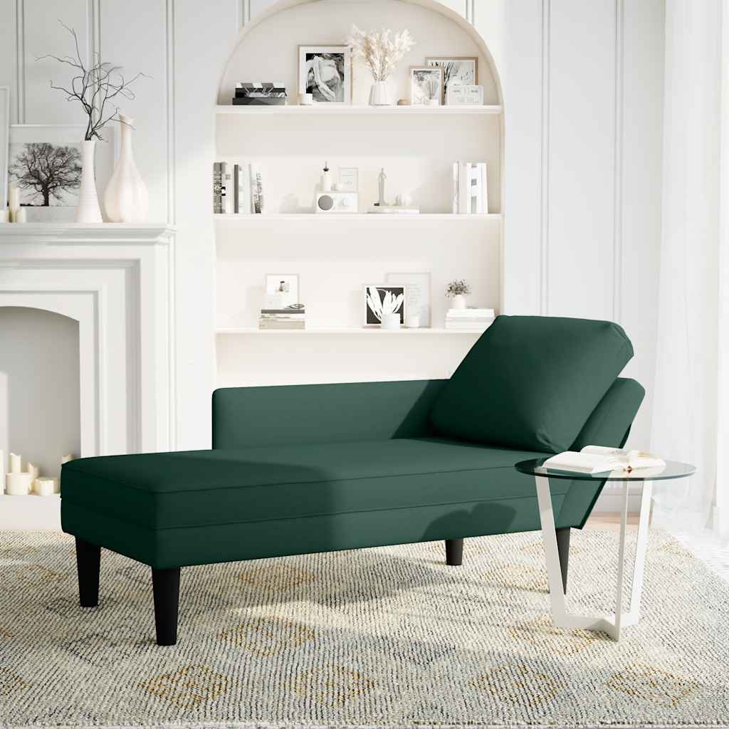 vidaXL Chaise longue met kussen en rechterarmleuning fluweel blauw