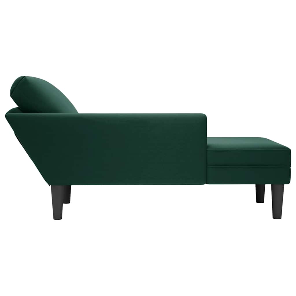 vidaXL Chaise longue met kussen en rechterarmleuning fluweel blauw
