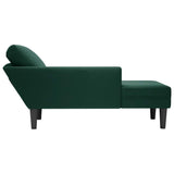 vidaXL Chaise longue met kussen en rechterarmleuning fluweel blauw