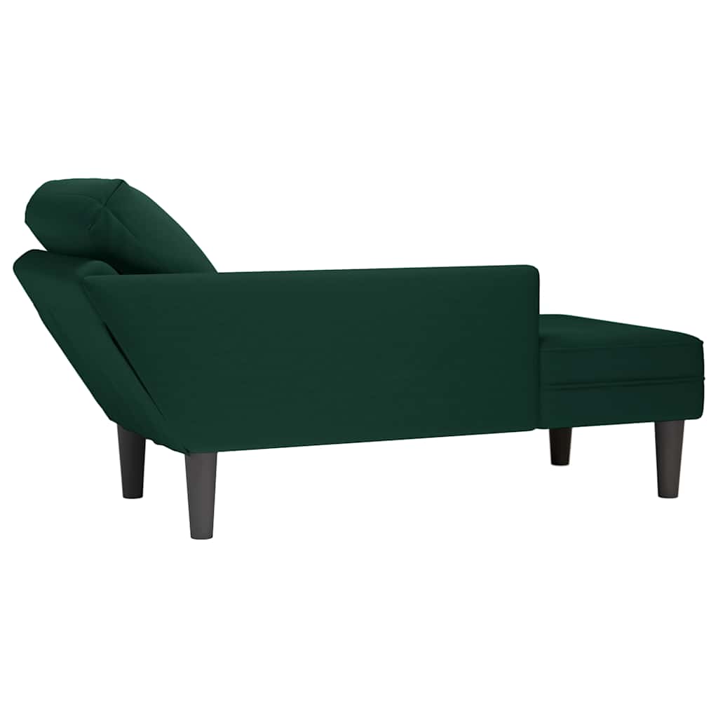 vidaXL Chaise longue met kussen en rechterarmleuning fluweel blauw