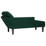 vidaXL Chaise longue met kussen en rechterarmleuning fluweel blauw