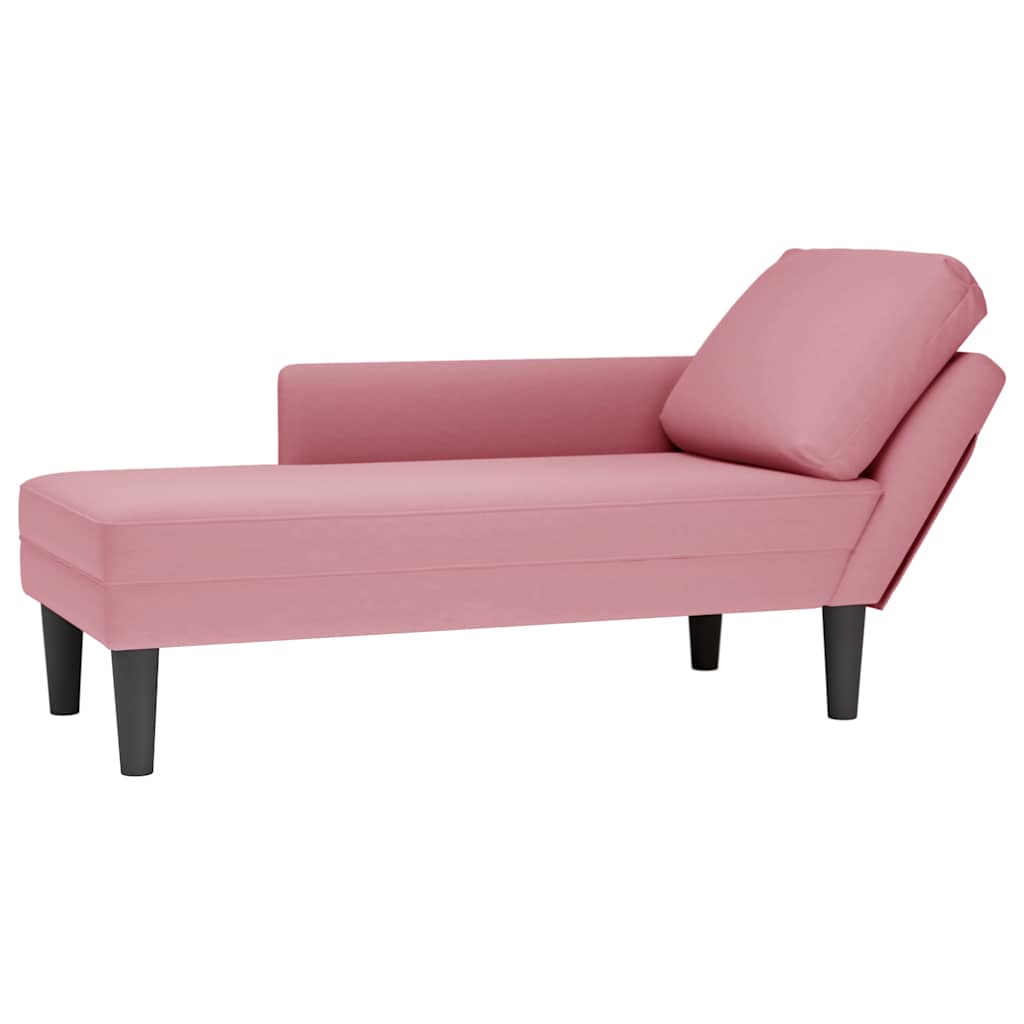 vidaXL Chaise longue met kussen en rechterarmleuning fluweel blauw