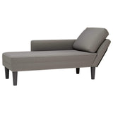 vidaXL Chaise longue met kussen corduroy stof lichtgrijs