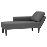 vidaXL Chaise longue met kussen corduroy stof lichtgrijs