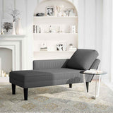 vidaXL Chaise longue met kussen corduroy stof lichtgrijs
