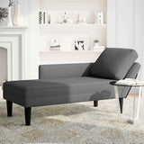 vidaXL Chaise longue met kussen corduroy stof lichtgrijs