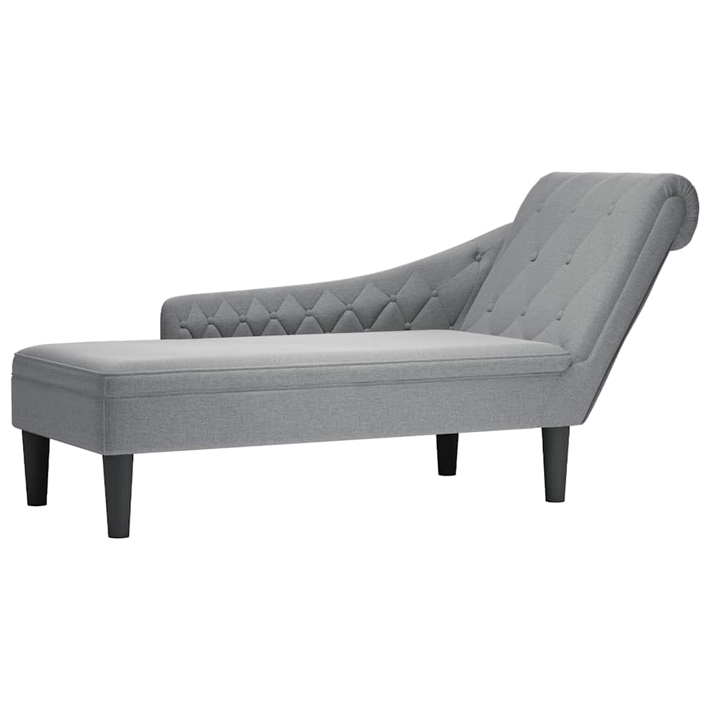 vidaXL Chaise longue met kussen en rechterarmleuning stof zwart