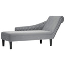 vidaXL Chaise longue met kussen en rechterarmleuning stof zwart