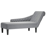 vidaXL Chaise longue met kussen en rechterarmleuning stof zwart
