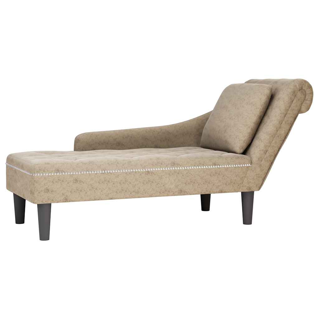 vidaXL Chaise longue kussen en rechterarmleuning kunstleer donkergrijs