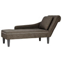 vidaXL Chaise longue kussen en rechterarmleuning kunstleer donkergrijs