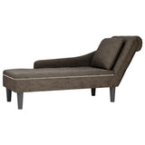 vidaXL Chaise longue kussen en rechterarmleuning kunstleer donkergrijs