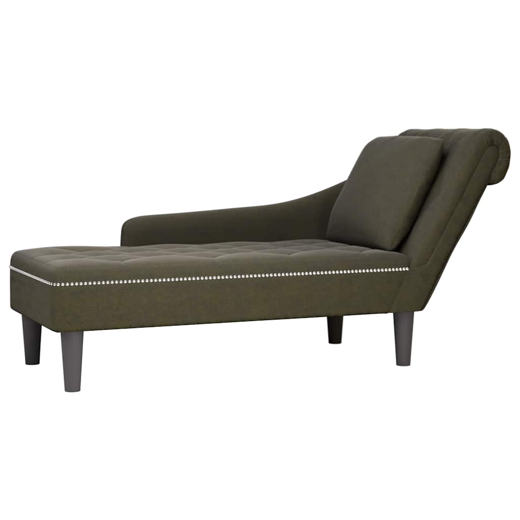 vidaXL Chaise longue kussen en rechterarmleuning kunstleer donkergrijs