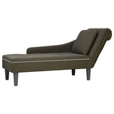 vidaXL Chaise longue kussen en rechterarmleuning kunstleer donkergrijs
