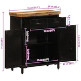 vidaXL Dressoir 60x30x76 cm ruw mangohout