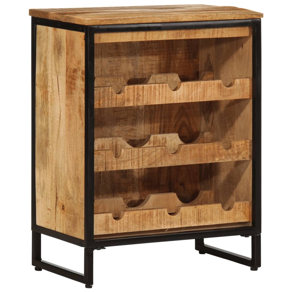 vidaXL Wijnkast 62x33x78,5 cm ruw mangohout