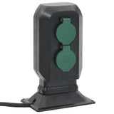 vidaXL Tuinstopcontact en grondpin 2-wegs 15,5x11x24 cm zwart en groen