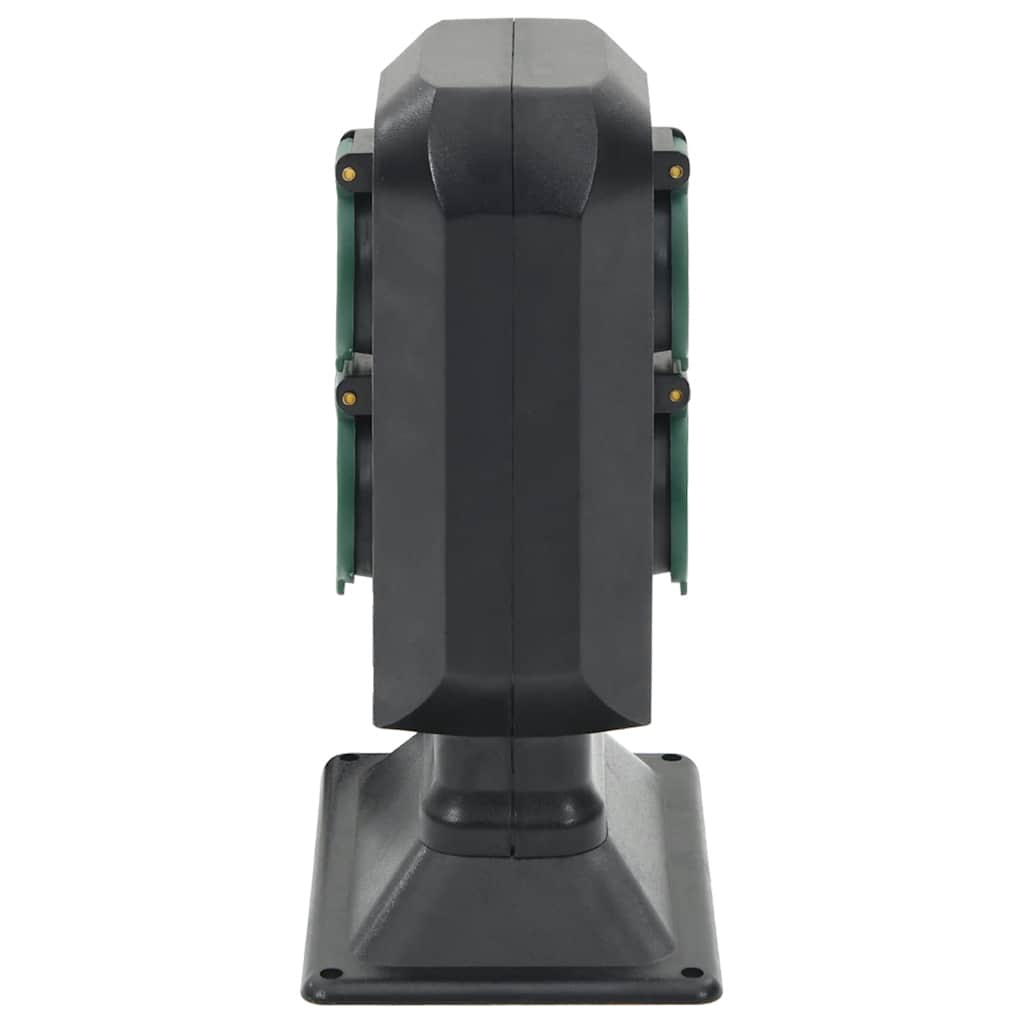 vidaXL Tuinstopcontact en grondpin 2-wegs 15,5x11x24 cm zwart en groen
