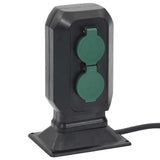 vidaXL Tuinstopcontact en grondpin 2-wegs 15,5x11x24 cm zwart en groen
