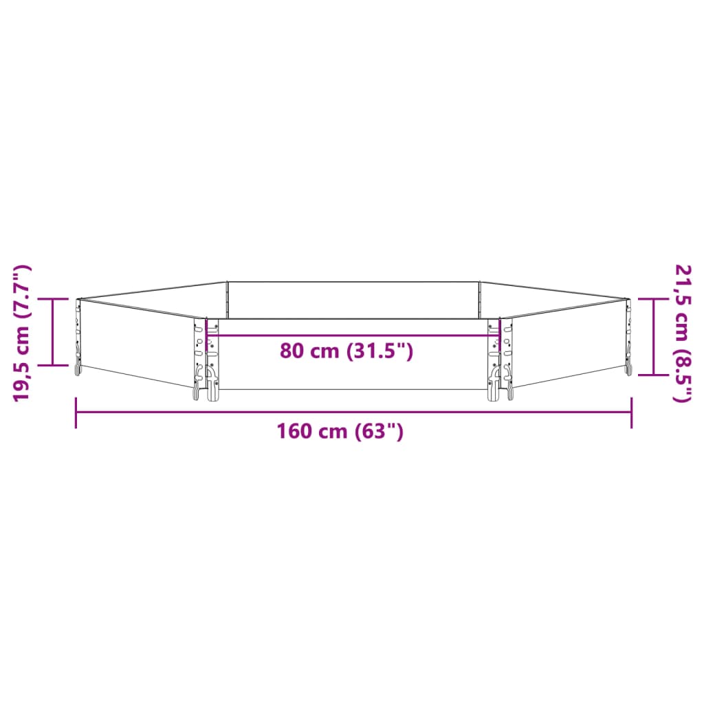 vidaXL Verhoogde plantenbak zeshoekig 160x160 cm massief grenenhout