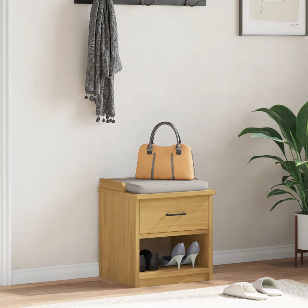 vidaXL Gangbankje SANDNES 45x40x50 cm massief grenenhout