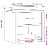 vidaXL Gangbankje SANDNES 45x40x50 cm massief grenenhout