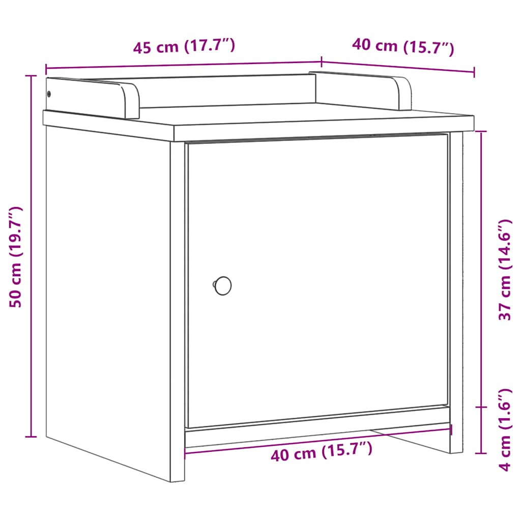 vidaXL Gangbankje SANDNES 45x40x50 cm massief grenenhout