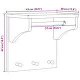vidaXL Wandkapstok SANDNES 43x30x42 cm massief grenenhout