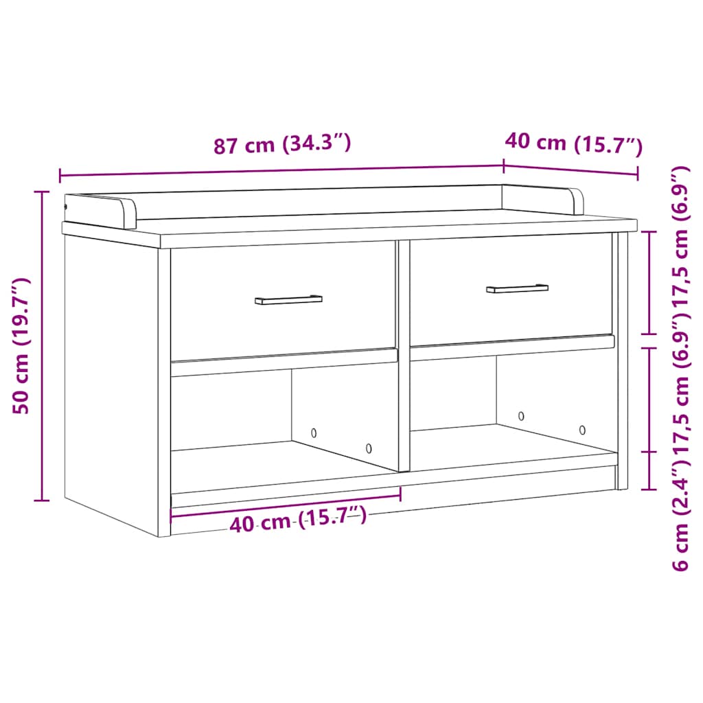 vidaXL Gangbankje SANDNES 87x40x50 cm massief grenenhout