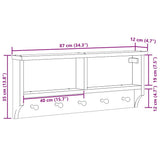 vidaXL Wandkapstok SANDNES 87x12x35 cm massief grenenhout