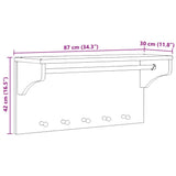 vidaXL Wandkapstok SANDNES 87x30x42 cm massief grenenhout