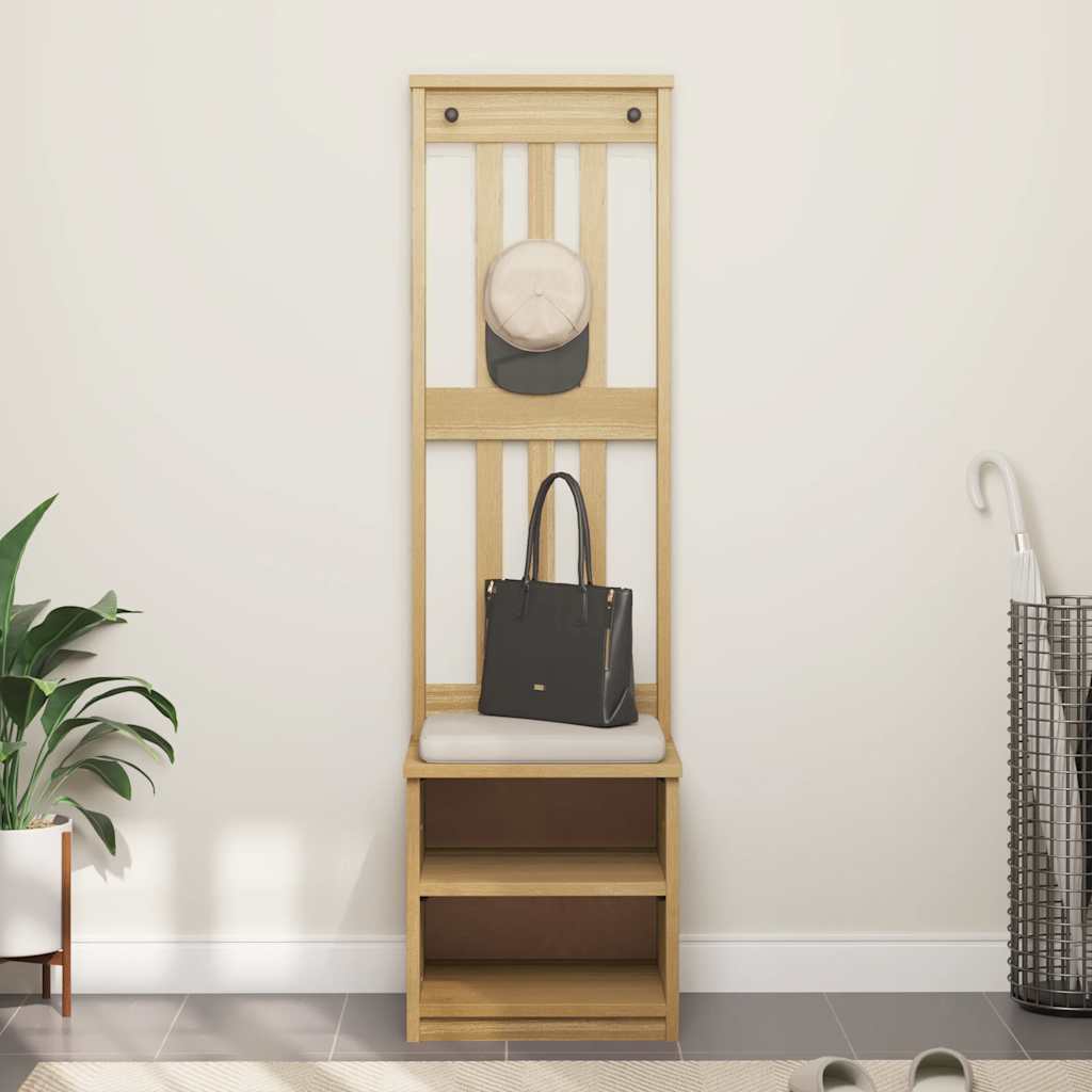 vidaXL Coat Rack SANDNES 45x40x159.5 cm Solid Pine Wood