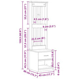 vidaXL Kapstok SANDNES 45x40x159,5 cm massief grenenhout