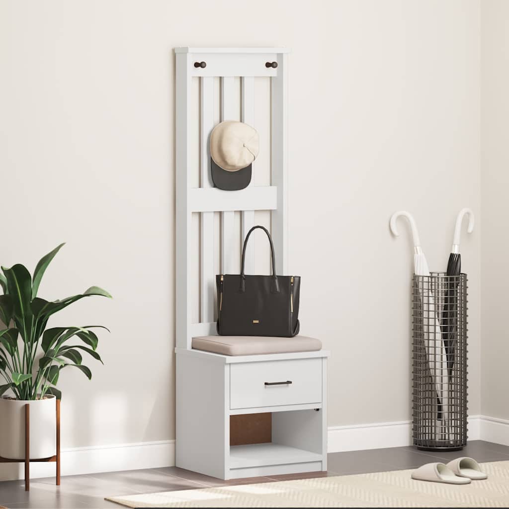 vidaXL Kapstok SANDNES 45x40x159,5 cm massief grenenhout
