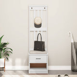 vidaXL Kapstok SANDNES 45x40x159,5 cm massief grenenhout