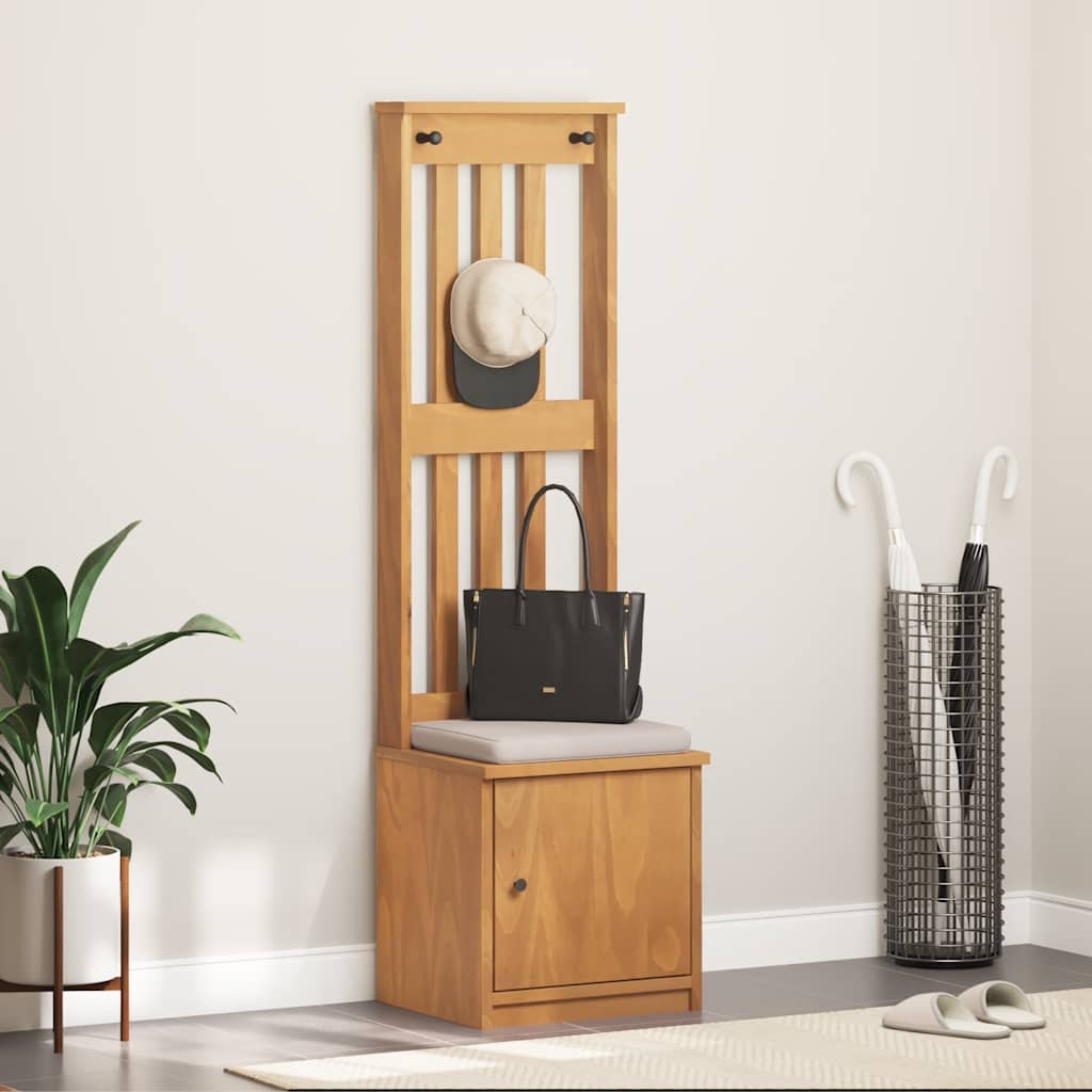 vidaXL Kapstok SANDNES 45x40x159,5 cm massief grenenhout