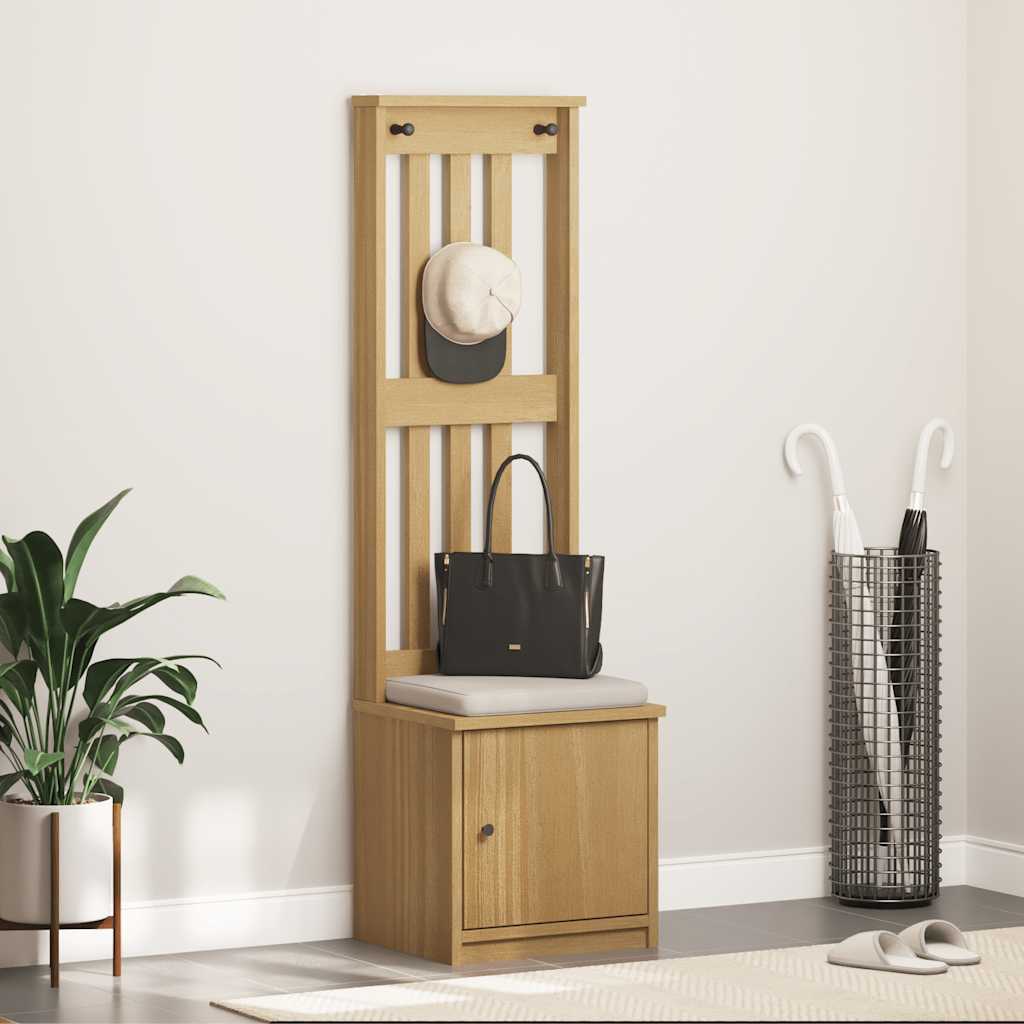 vidaXL Kapstok SANDNES 45x40x159,5 cm massief grenenhout