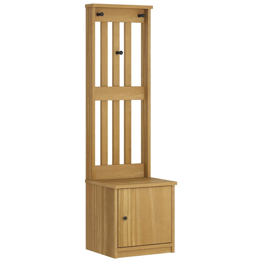 vidaXL Kapstok SANDNES 45x40x159,5 cm massief grenenhout
