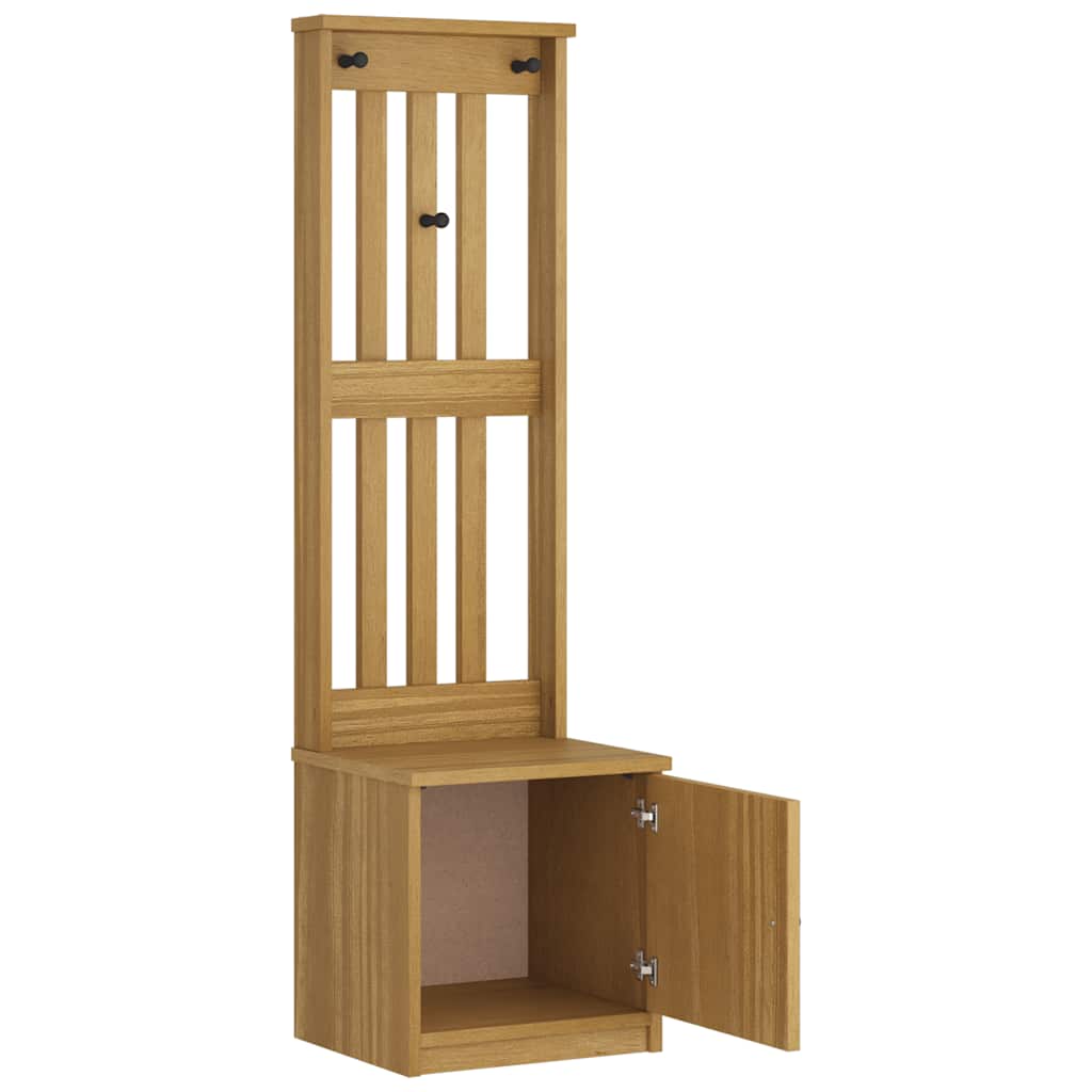 vidaXL Kapstok SANDNES 45x40x159,5 cm massief grenenhout