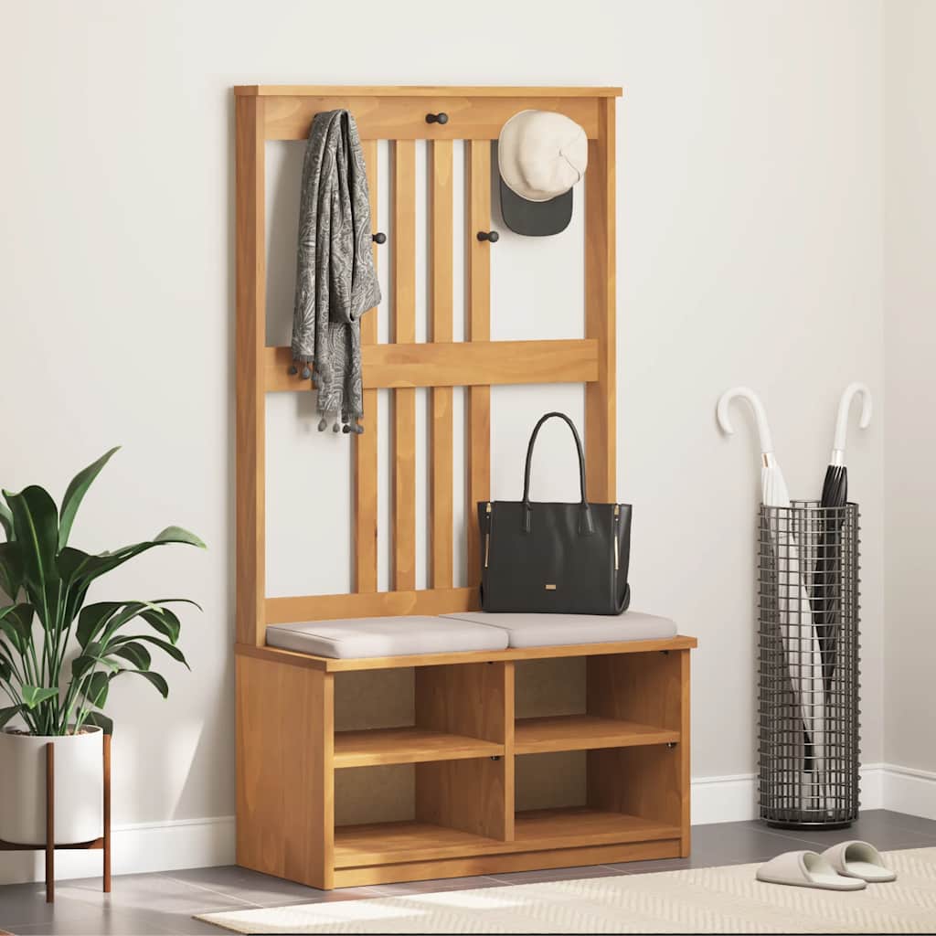 vidaXL Kapstok SANDNES 87x40x159,5 cm massief grenenhout