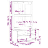 vidaXL Kapstok SANDNES 87x40x159,5 cm massief grenenhout