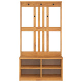 vidaXL Kapstok SANDNES 87x40x159,5 cm massief grenenhout