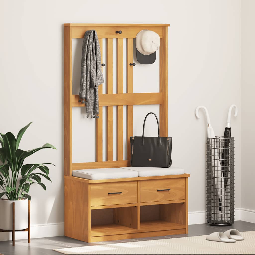 vidaXL Kapstok SANDNES 45x40x159,5 cm massief grenenhout